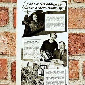 1941 Post Cereal "Streamlined Start Every Morning" Original Vtg PRINT‎ AD